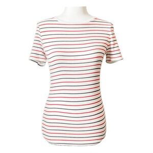 Women’s A New Day Striped T-shirt Size XS Red White Blue Slim Fit EUC